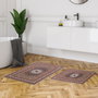 Mijölnir Kt447 Juego de Alfombrillas de Baño 100% Poliéster Antideslizante Antibacteriano 50x60cm y 60x100cm
